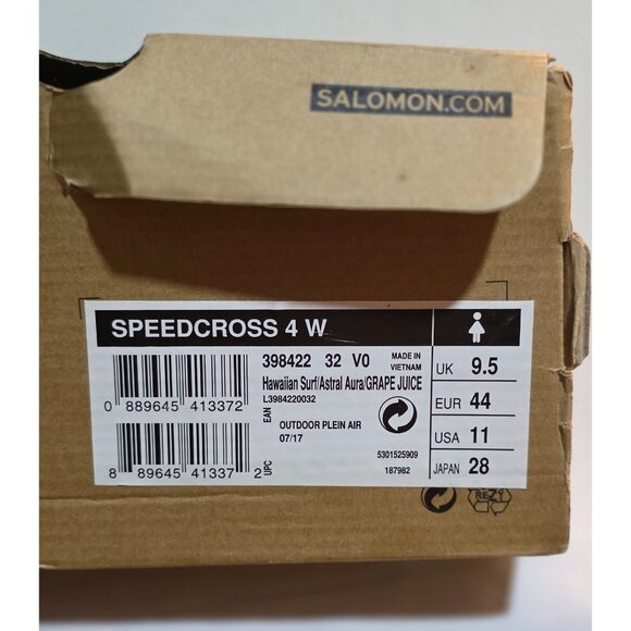 Salomon Speedcross 4 Trail Hawaiian Surf Running Shoes Blue/Purple Women's Sz 11 - Picture 7 of 7